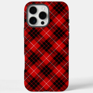 Munro tartan red black plaid iPhone 16 pro max hoesje