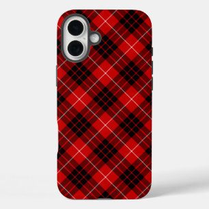 Munro tartan red black plaid iPhone 16 plus hoesje