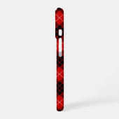 Munro tartan red black plaid iPhone 16 hoesje (Linkerkant)