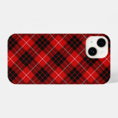 Munro tartan red black plaid iPhone hoesje (Achterkant horizontaal)
