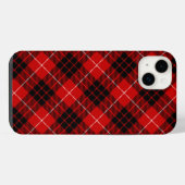 Munro tartan red black plaid iPhone hoesje (Achterkant horizontaal)