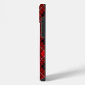 Munro tartan red black plaid iPhone hoesje (Linkerkant)