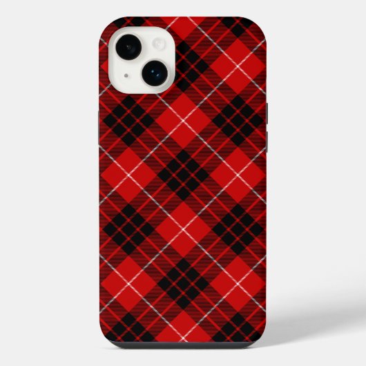 Munro tartan red black plaid iPhone hoesje (Achterkant)