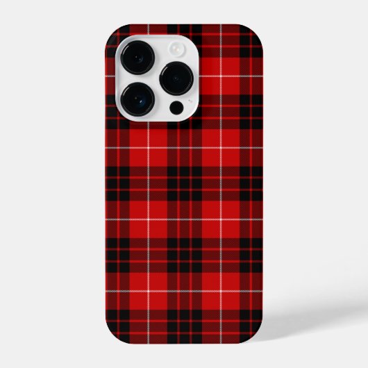 Munro tartan red black plaid iPhone hoesje (Achterkant)