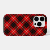 Munro tartan red black plaid iPhone hoesje (Achterkant horizontaal)