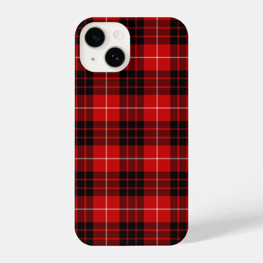Munro tartan red black plaid iPhone hoesje (Achterkant)