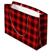 Munro tartan red black plaid large cadeautasje (Achterkant Gekanteld)