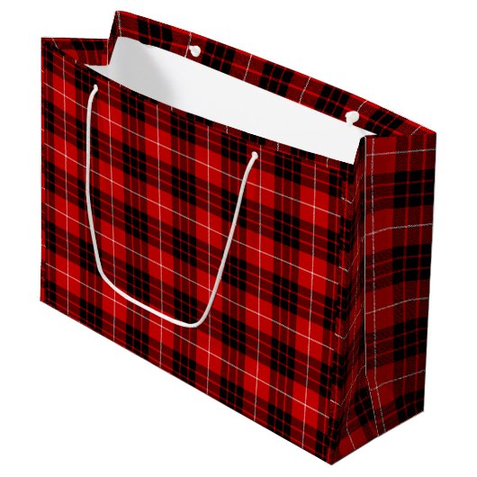 Munro tartan red black plaid large cadeautasje (Voorkant Gekanteld)