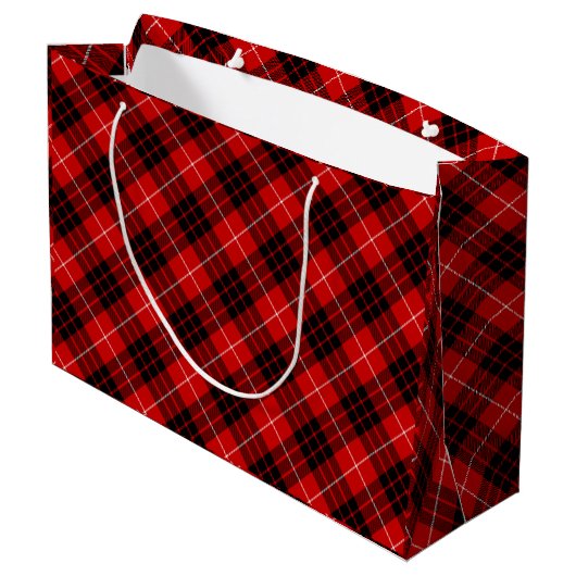 Munro tartan red black plaid large cadeautasje (Achterkant Gekanteld)