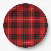 Munro tartan red black plaid papieren bordje (Voorkant)