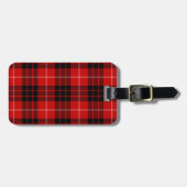 Munro-tartan rood zwart geruit bagagelabel (Voorkant horizontaal)