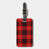 Munro-tartan rood zwart geruit bagagelabel (Voorkant verticaal)