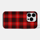 Munro tartan rood zwart geruit iPhone hoesje (Achterkant horizontaal)