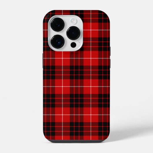Munro tartan rood zwart geruit iPhone hoesje (Achterkant)