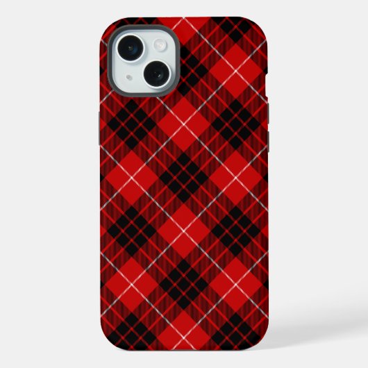 Munro tartan rood zwart geruit iPhone hoesje (Achterkant)