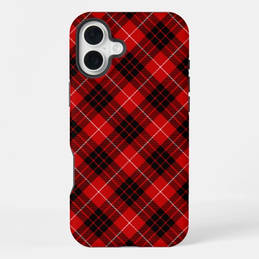 Munro tartan rood zwart geruit iPhone hoesje (Achterkant)