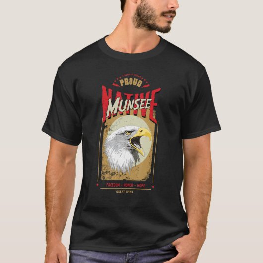 Munsee Native American Eagle Spirit  Honor T-shirt (Voorkant)