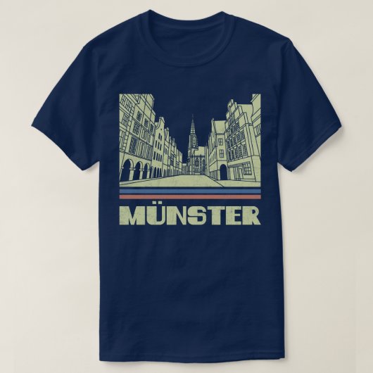 Munster City Gift Duitsland City Silhouet Skyline T-shirt (Design voorkant)