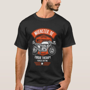 Münster DE Deutschland Duitsland Retro Motorcycle T-shirt