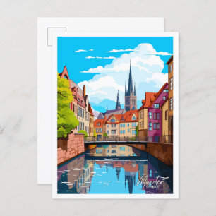 Munster Duitsland Kunst Vintage Reizen Illustratie Briefkaart