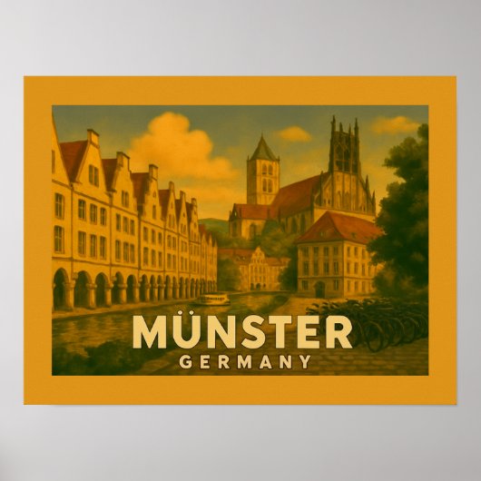 Münster Duitsland Stad Kunst Poster (Voorkant)