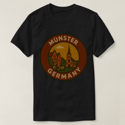 Münster Duitsland Stad Kunst T-shirt (Design voorkant)