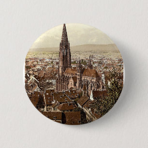 Munster, Freiburg, Baden, prachtig Duitsland Ronde Button 5,7 Cm