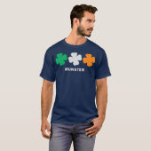 Munster Ireland Flag Retro  Shamrock T-shirt (Voorkant volledig)