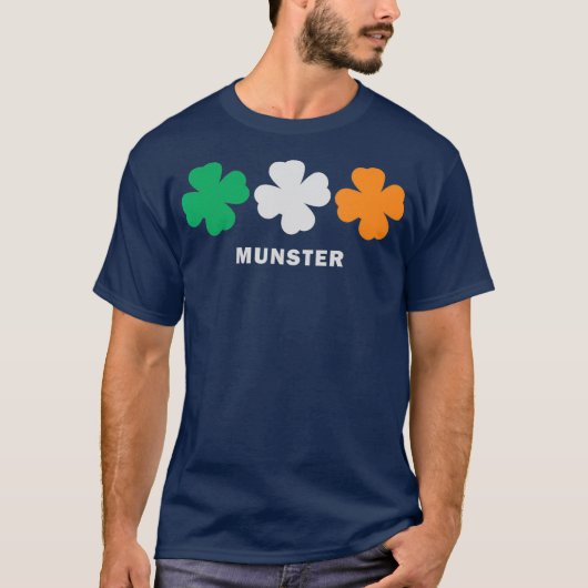 Munster Ireland Flag Retro  Shamrock T-shirt (Voorkant)