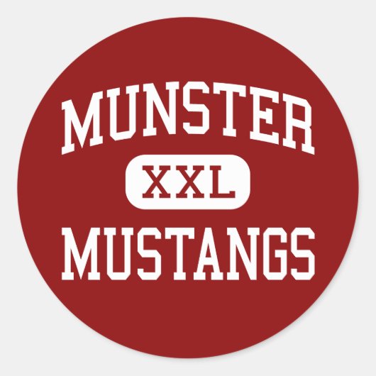 Munster - Mustangs - Middelbare school - Munster I Ronde Sticker (Voorkant)
