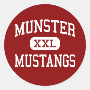 Munster - Mustangs - Middelbare school - Munster I Ronde Sticker