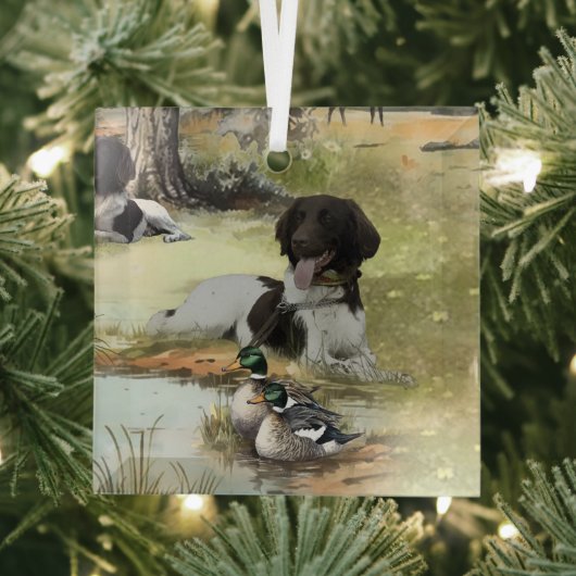 Munsterlander Glas Ornament (Insitu)