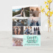 Munt 8 foto's collage voor moderne verjaardagscamp kaart (Gele Bloem)