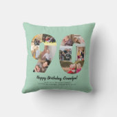 Munt 90e nummer fotocollage aangepaste groet kussen (Achterkant)