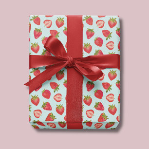 Munt Aardbei Inpakpapier / Cadeaupapier