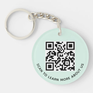 Munt Acrylaat QR Code Sleutelhanger Bedrijfslogo R