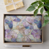 Munt Aqua Blauw Paarse Vlinders Tissuepapier (Geschenk)