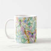 Munt Aqua Paarse Vlinders Koffiemok (Links)