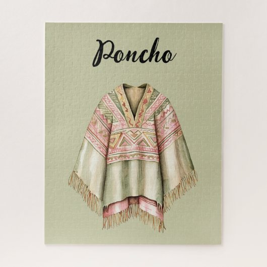 Munt Avocado Roze Poncho Legpuzzel (Verticaal)