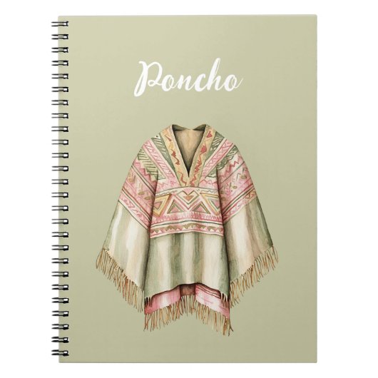 Munt Avocado Roze Poncho Notitieboek (Voorkant)