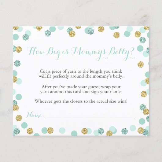 Munt Baby Shower Hoe Groot is Mamma's Buik Spel (Voorkant)