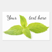 Munt bladeren rechthoekige sticker (Voorkant)