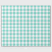 Munt Blauwe Verse Gingham Bries Geruite Patroon Cadeaupapier (Vlak)