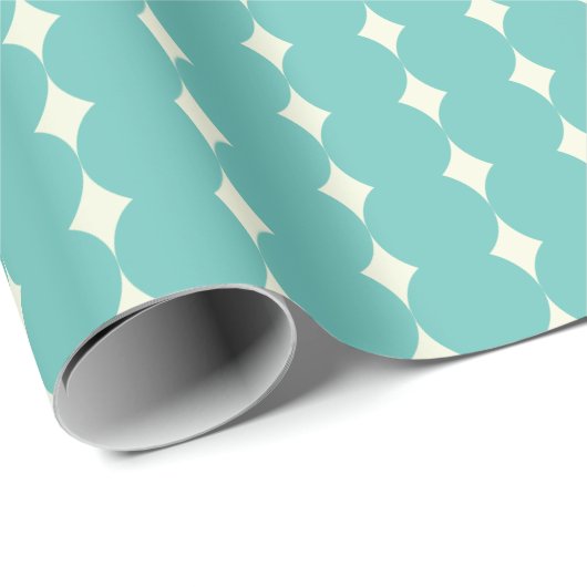  Munt Blauwgroen Groen Geometrische Stippen Patroo Cadeaupapier (Rol Hoek)