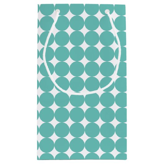  Munt Blauwgroen Groen Geometrische Stippen Patroo Klein Cadeauzakje (Achterkant)