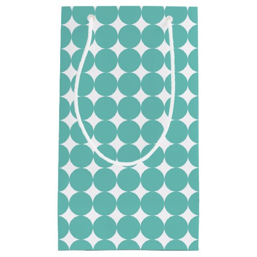  Munt Blauwgroen Groen Geometrische Stippen Patroo Klein Cadeauzakje (Voorkant)