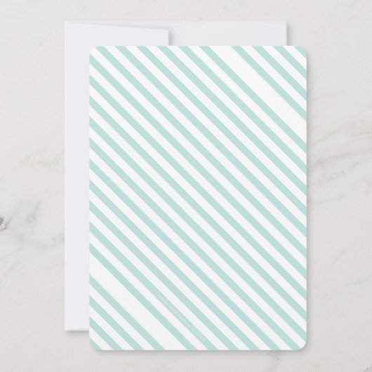 Munt Blauwgroen Stripes Weddenschap Kaart (Achterkant)