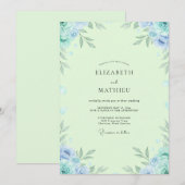 Munt Blauwgroene Gebladerte Eucalyptus Bruiloft Kaart (Voorkant / Achterkant)