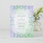 Munt Blauwgroene Hemelse Eucalyptus Bruiloft Kaart (Staand voorkant)