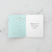 Munt Blozen Roze Goud Confetti Dank je Bedankkaart (Binnen)